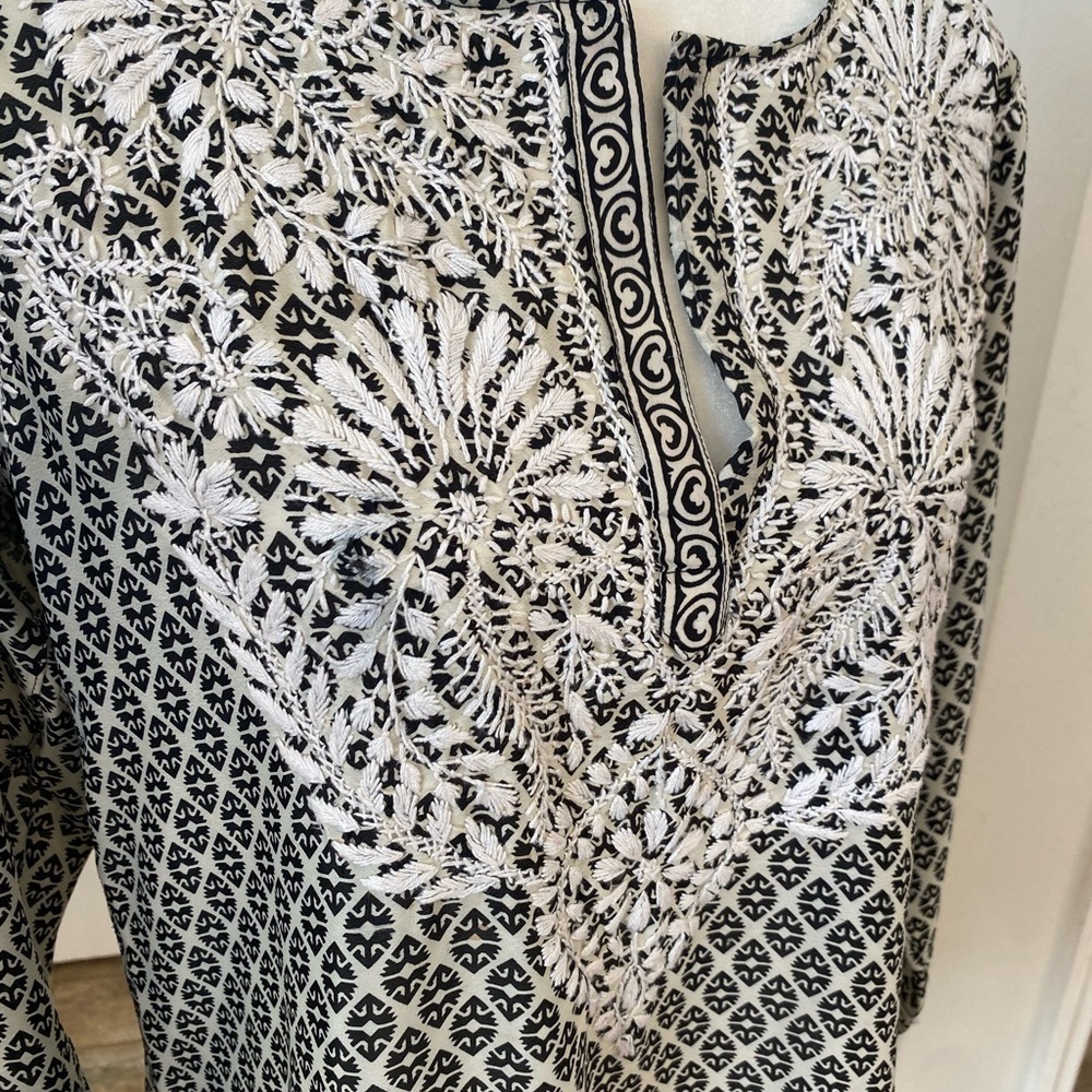 Gretchen Scott Womens Boho Embroidered Tunic Coverup - Picture 6 of 9